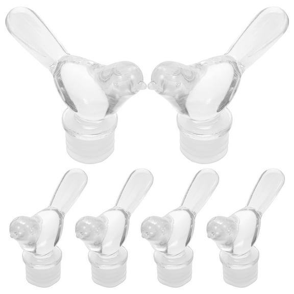 Topbathy Set of 6 Reusable Acrylic and Silicone Wine Bottle Stoppers, Transparent Airtight Seal for Wine Glass Preservation