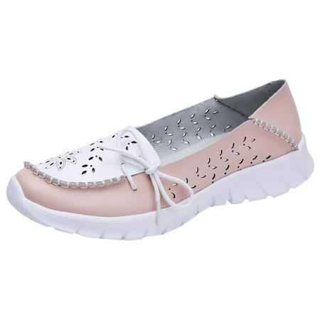 

Women Outdoor Flat Hollow Bow Sports Shoes Round Toe Shoes Breathable Sneakers