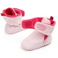 thumbnail image 4 of Otqutp Toddler Outdoor Sneakers Baby Shoes Socks Solid Color Patchwork Knitted Plush Baby Breathable Socks Shoes for 0 To 12Months(Pink,3-6Months), 4 of 4