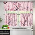 thumbnail image 3 of Cherry Blossom Kitchen Window Tier Curtains and Valance 3 Pieces Set Window Valances Rod Pocket Panels Privacy Cafe Curtains Bedroom Short Window Treatment Farmhouse Decor, 3 of 5