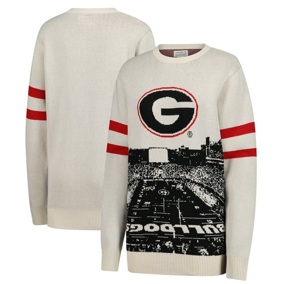 Unisex Uscape Apparel  Cream Georgia Bulldogs Renew Knit Stadium Sweater