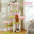 thumbnail image 3 of PAWZ Road 59" Cactus Cat Tree Tower with sisal Scratching Post & Large Perch for Indoor Cat Pink, 3 of 10