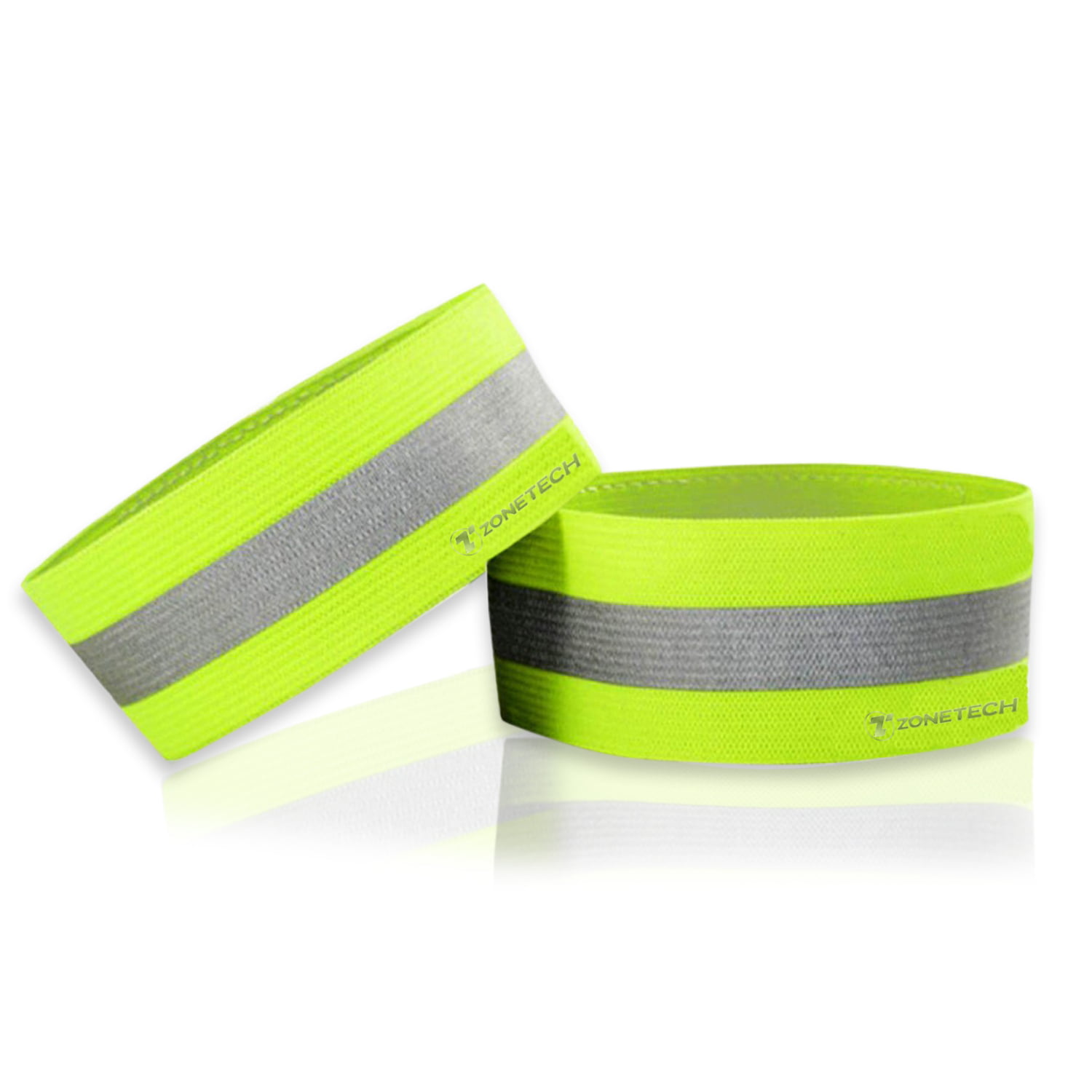 Set of 10 High Visibility Reflective Slap On Wrist & Ankle Bands Fluorescent Y 