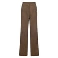 thumbnail image 2 of LilyLLL Womens High Waist Buttons Chino Trousers Cotton Linen Straight Leg Pants, 2 of 5
