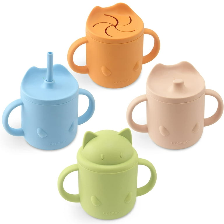 Silicone Sippy Spill Proof Straw Cup for Baby Toddler Set Of 4