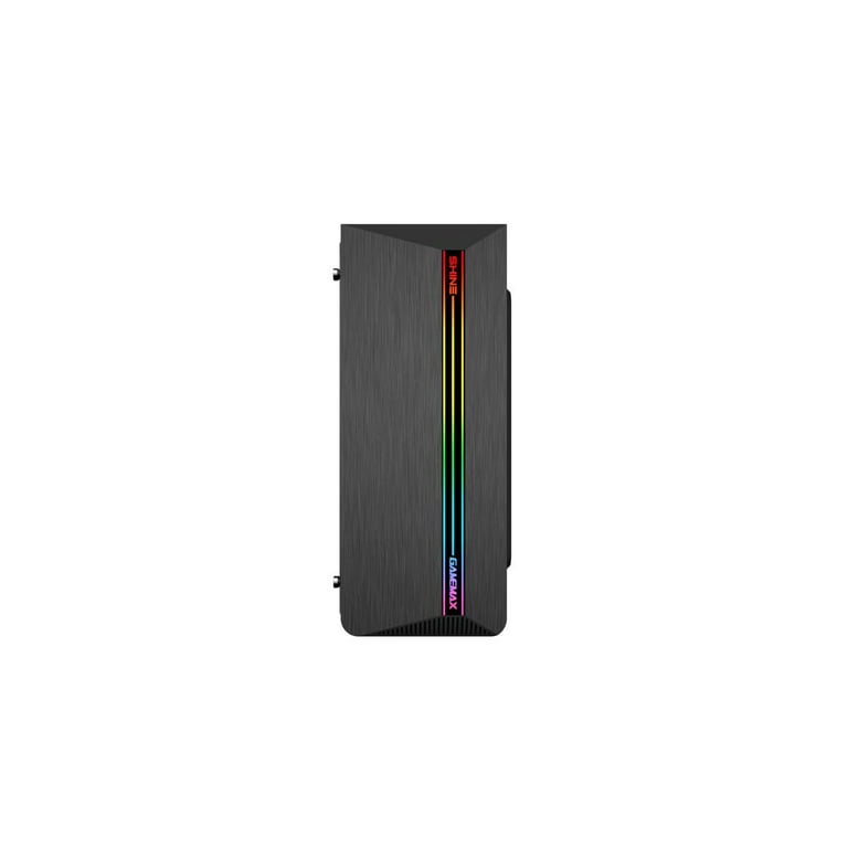 Gamemax Nova N6 Black USB3.0 Tempered Glass ATX Mid Tower Gaming Computer  Case w/ RGB Strip x Front and 1 x RGB Rainbow Fan x Rear (Pre-Installed) 