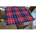 thumbnail image 2 of Checkered Square Fitted Polyester Tablecloth, Blue Red White Plaid Elastic Edge Home Decor Table Cloth, Waterproof Oil & Dust Proof Table Cover for Family Holiday Party Use, Fits 36"x36" Table, 2 of 4