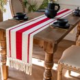thumbnail image 2 of Boho Macrame Table Runner with Tassels Red Green Table Runner for Farmhouse Home Decor Table Runner for Bohemian Christmas Dining Bedroom Decor 13x72inches, 2 of 6