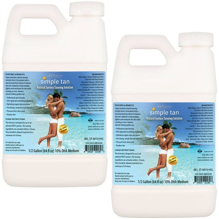 Gallon Belloccio Simple Tan 10% DHA Med. Sunless Airbrush Spray Tanning (Best Professional Spray Tan Solution 2019)