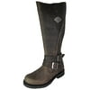 Harley Davidson Womens Sennett Tall Distressed Leather Boot Shoes, Olive, US 5.5