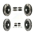 thumbnail image 1 of Transit Auto Front Rear Coated Drilled Slotted Disc Brake Rotors and Ceramic Pads Kit for Car Audi Q5 S4 S5 KDC-100480, 1 of 11