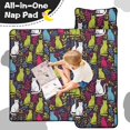 thumbnail image 4 of Floral Multicolor Cat Black Pattern Teens Toddler Nap Mat with Pillow, Sleeping Mat Bag for Preschool Daycare 59"x22", 4 of 6