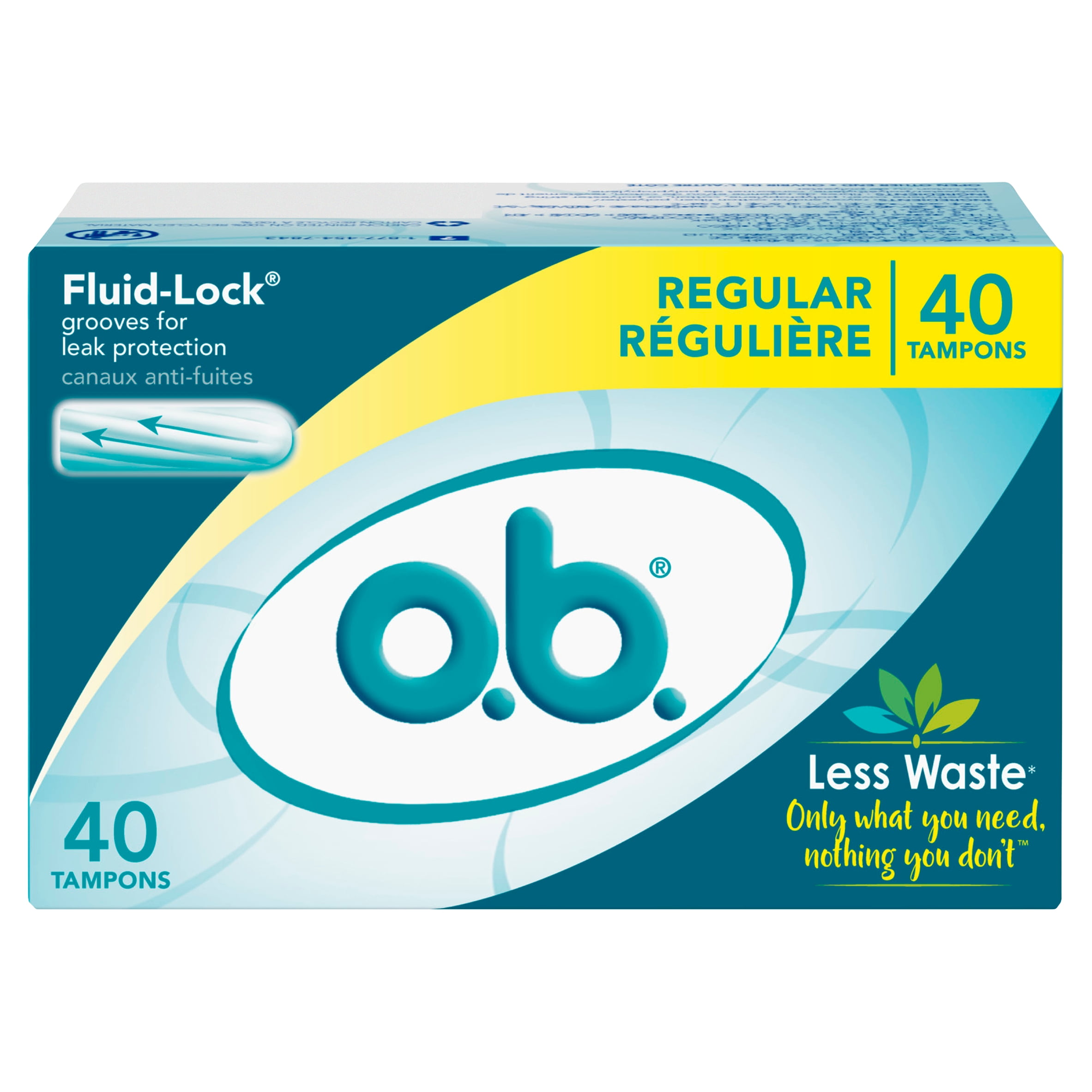 o.b. Applicator Free Digital Tampons Regular - 40 Count -