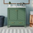 thumbnail image 5 of Harper & Bright Designs 30" Bathroom Vanity with Sink Combo, Bathroom Cabinet with Ceramic Top, Multifunctional Storage Doors and Drawer, Green, 5 of 17