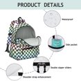 thumbnail image 4 of Multicolor Checkered Pattern Backpack for School, Cute School Bag with Adjustable Shoulder Straps and Padded Back, 13.4"x11"x4.7", 4 of 5