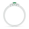 thumbnail image 2 of ANGARA Natural Classic Emerald and Diamond Three Stone Engagement Ring in Sterling Silver for Women (Size-4mm) | May Birthstone, Birthday, Anniversary, Jewelry Gift for Women | Natural Emerald Ring, 2 of 10