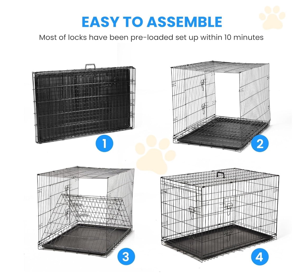 Simply Deluxe Small Dog Crate, 24 Inches