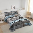 thumbnail image 2 of YST Boho Camper Decor Comforter Set King Happy Camping Bedding Set Rv Accessories Quilt For Travel Trailers Bunks,Rustic Farmhouse Stars Moon Quilted Duvet Blue Grey Kids Adults Bedroom, 2 of 6