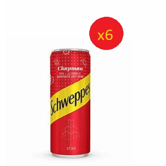 Schweppes Chapman Non-Alcoholic Carbonated Soft Drink, 6 x 330ml Cans