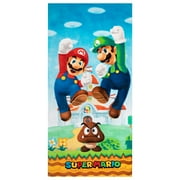 Super Mario Bros. Kids Super Soft Cotton Beach Towel, 28 x 58, Play For Leaps