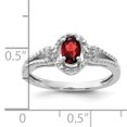 thumbnail image 4 of 925 Sterling Silver Garnet Diamond Ring Birthstone January Gemstone, 4 of 11