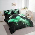 thumbnail image 3 of Castle Fairy Gradient Butterfly Bedding Comforter Set 7 Pieces for Adults Female Men,Black Green Full Bedding Set Lightweight,Chic Floral Flowers Fitted Sheet Flat Sheet,Ultra Soft Home Decor, 3 of 8