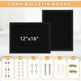 thumbnail image 3 of 2-Pack Black Cork Board with Linen Double-Sided 16"x12", Black Bulletin Board Wood Frame Hanging Pin Board, Picture Display Vision Board Kit Corkboards for Office Home School Decor, 3 of 7