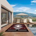 thumbnail image 3 of Red Black Outdoor Rug for Patio/Deck/Porch, Non-Slip Large Area Rug 3 x 5 Ft, Southwest Geometric Aztec Farmhouse Tribal Indoor Outdoor Rugs Washable Area Rugs, Reversible Camping Rug Carpet Runner, 3 of 8
