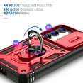 thumbnail image 4 of ELEHOLD Rugged Case for Samsung Galaxy S23 Plus,Heavy Duty Hybrid Camera Lens Protection 360° Rotation Ring Holder Kickstand Function Anti-Slip Shockproof Armor Case for S23+,Red+Black, 4 of 9