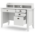 thumbnail image 6 of 48" Wooden Computer Desk with 4 Storage Drawers & Hutch, Executive Office Table for PC Laptop, Home Office Workstation, 6 of 18