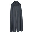 thumbnail image 4 of siminsem Velvet Hooded Cloak Adult Halloween Full Length Cape UniMedieval Witch Robe Cosplay Masquerade Party Gothic Vampire Renaissance Dress Up Cloak 1 Pack, Dark Gray,M, 4 of 6