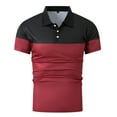 thumbnail image 4 of Golf Shirts for Men Color Block Pollover Men's Polo Shirts Short Sleeve Heathy Moisture Wicking Casual Collared Shirts Button Down with Pockets Polo T Shirts for Men, 4 of 5