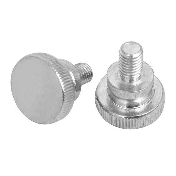 M8x12mm Flat Knurled Head Fully Threaded Thumb Screws Bolts Fastener 2pcs