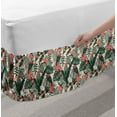 thumbnail image 2 of Vintage Palm Bed Skirt, Leaves Parrot Intricate Exotic Elements Jungle Style Motifs Pattern, Elastic Bedskirt Dust Ruffle Wrap Around for Bedding Decor, 4 Sizes, Ivory and Multicolor, by Ambesonne, 2 of 2