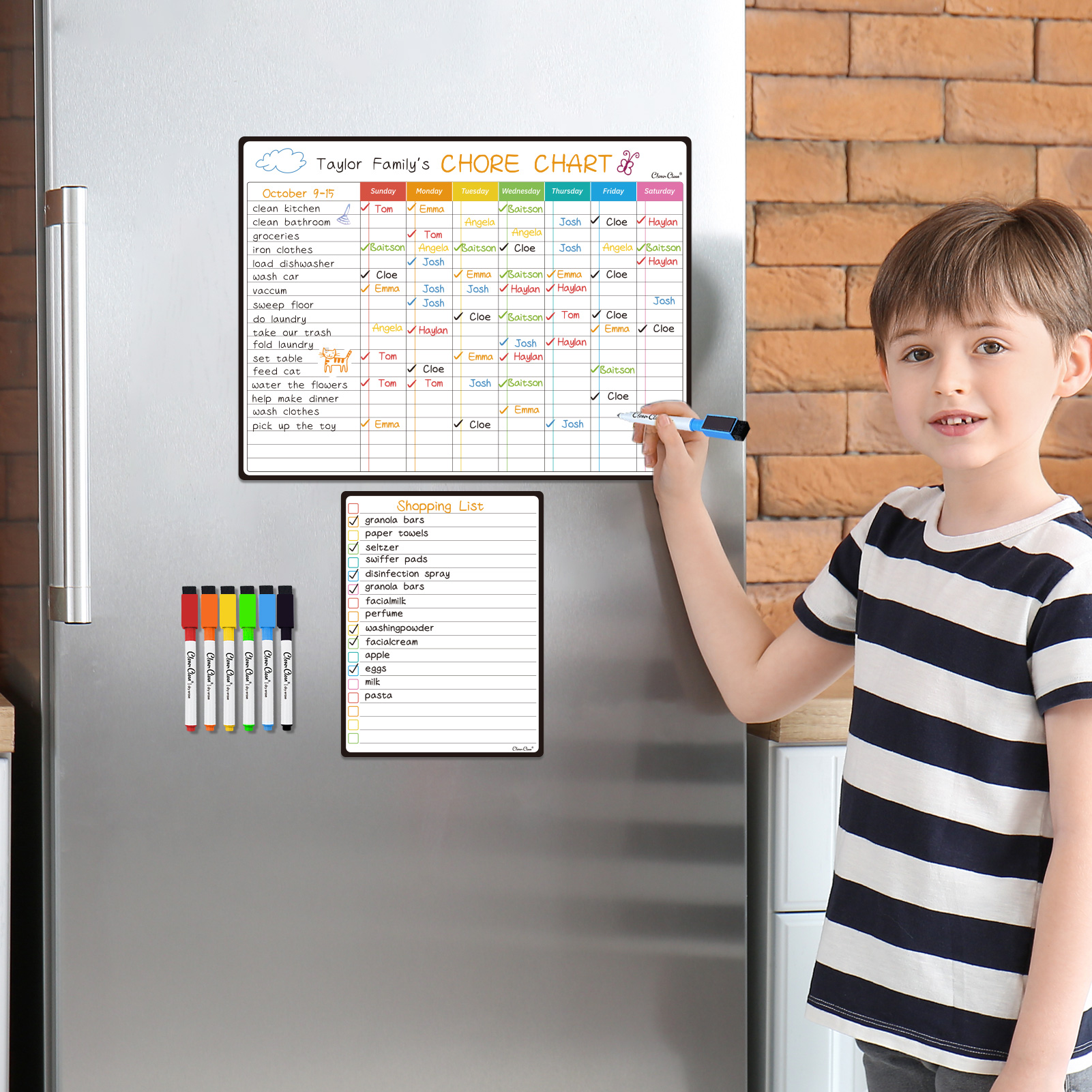 Clever Clean Magnetic Dry Erase Chore Chart Board photo 3