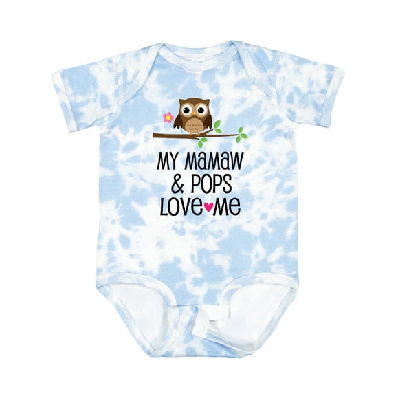 Inktastic Mamaw and Pops Love Me Grandchild Owl Girls Baby Bodysuit