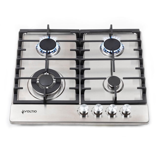 Parrilla Estufa Gas LP y Natural 4 Quemadores Acero Inoxidable Empotrable VOLTIO gris Estandar