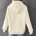 thumbnail image 7 of Gubotare Oversized Zip Up Hoodie Women Fleece Quarter Zip Pullover Sweatshirts Casual Long Sleeve Top Fall Clothes Womens Oversized Sweatshirt (Beige,XL), 7 of 7
