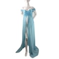 thumbnail image 3 of Qarigey Vestido de fotografía de maternidad Vestido de gasa Split Front Maxi Embarazo Mujeres embarazadas Prop Baby Showers Outfit Light Type3 NO3, 3 of 6