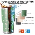 thumbnail image 7 of 30oz Green Daisy Flower Floral Pattern Tumblers Stainless Steel Tumbler with Lid and Straw,Vacuum Insulated Double Wall Travel Tumbler Cups Mug with Cleaning Brush for Coffee,Tea, 7 of 7
