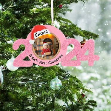 Maxora personalized ornament Baby's 1st Christmas Photo Frame Girl
