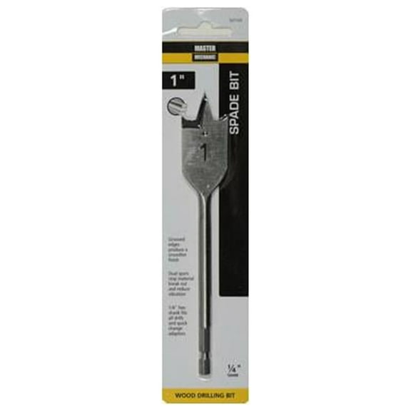 Master Mechanic 521123 Wood Boring Spade Drill Bit, 1-In. - Quantity 6