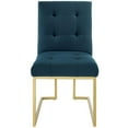 thumbnail image 4 of Modway Privy Gold Stainless Steel Upholstered Fabric Dining Accent Chair in Gold Azure, 4 of 7