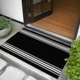 thumbnail image 5 of 2x3 Door Mat Rug, Black Striped Non-Skid Rubber Backing Large Rectangle Rugs - Living Room Bedroom Home Office, Farmhouse Black White Stripes Indoor Floor Mat Carpets Washable Rug, 5 of 9