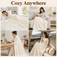 thumbnail image 2 of Unikome Knit Throw Blanket 50" x 60", Soft Lightweight Blanket for Couch, Sofa and Bed, Breathable All Season Decorative Throw, Cream, 2 of 7