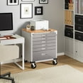 thumbnail image 7 of Seville Classics UltraHD Heavy Duty Rolling Cabinet Workbench Table w/ Solid Wood Top, Workstation for Garage, Office, Workshop, Granite, 6-Drawer (28" W x 25" D, 7 of 7