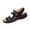 Black, variant on DIVVce Star Embroidered Wedge Sandals For Women Open Toe Adjustable Strap Comfort Footwear