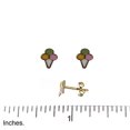 thumbnail image 2 of 18K Solid Yellow Gold Enamel Ice Cream Cone Post Earrings., 2 of 3