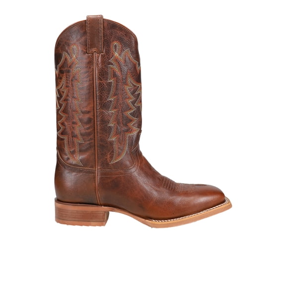 Justin Boots Mens Carsen Embroidered Square Toe Pull On Cowboy Mid Calf Bo