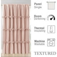 thumbnail image 5 of Room Divider Window Curtains, Boho Ruched Blackout Window Treatments with 3 Rows of Butterfly Flowers, Rustic Rod Pocket Drapes for Living Room, 100" W x 84" L, Peach Pink (LQ-30), 5 of 16